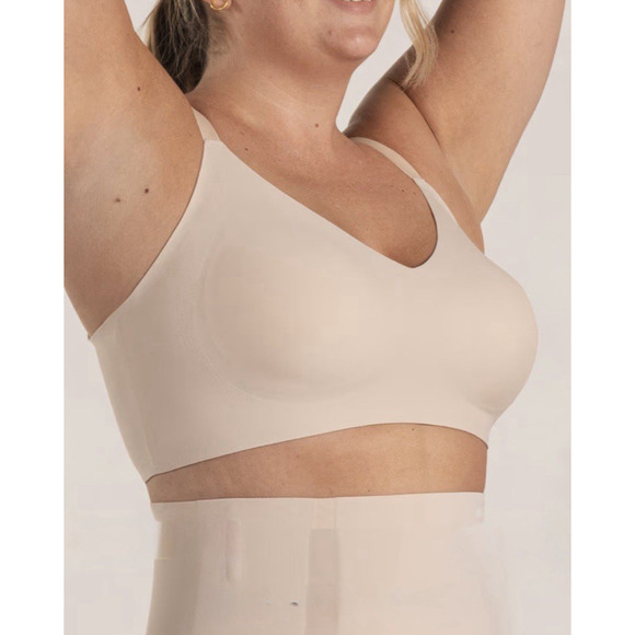 NWT Shapermint Essentials Wireless Bra Size 3XL Smoothing Comfort Straps Chai - Picture 3 of 11